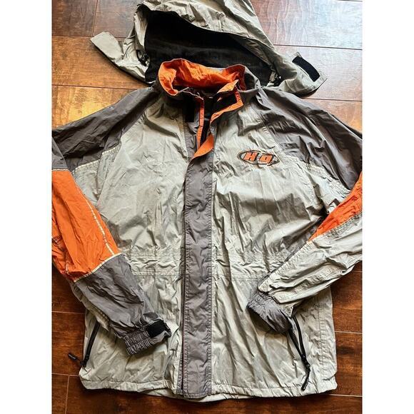 Harley Davidson Mens Full Zip Gray Logo Reflective Light WeightJacket Size SMall - Picture 1 of 13